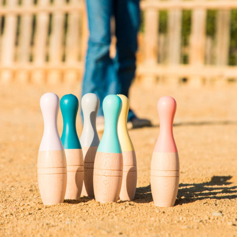 Jeu de quilles en bois de hêtre pour jouer au bowling